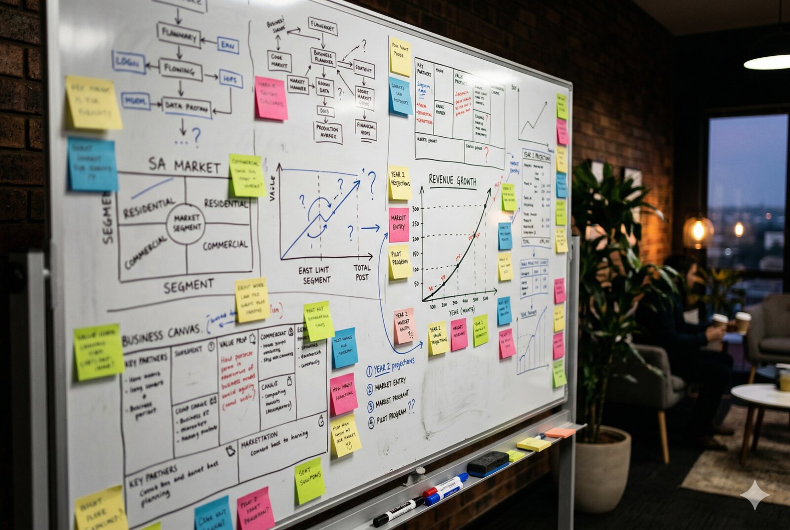 Strategy whiteboard and business planning